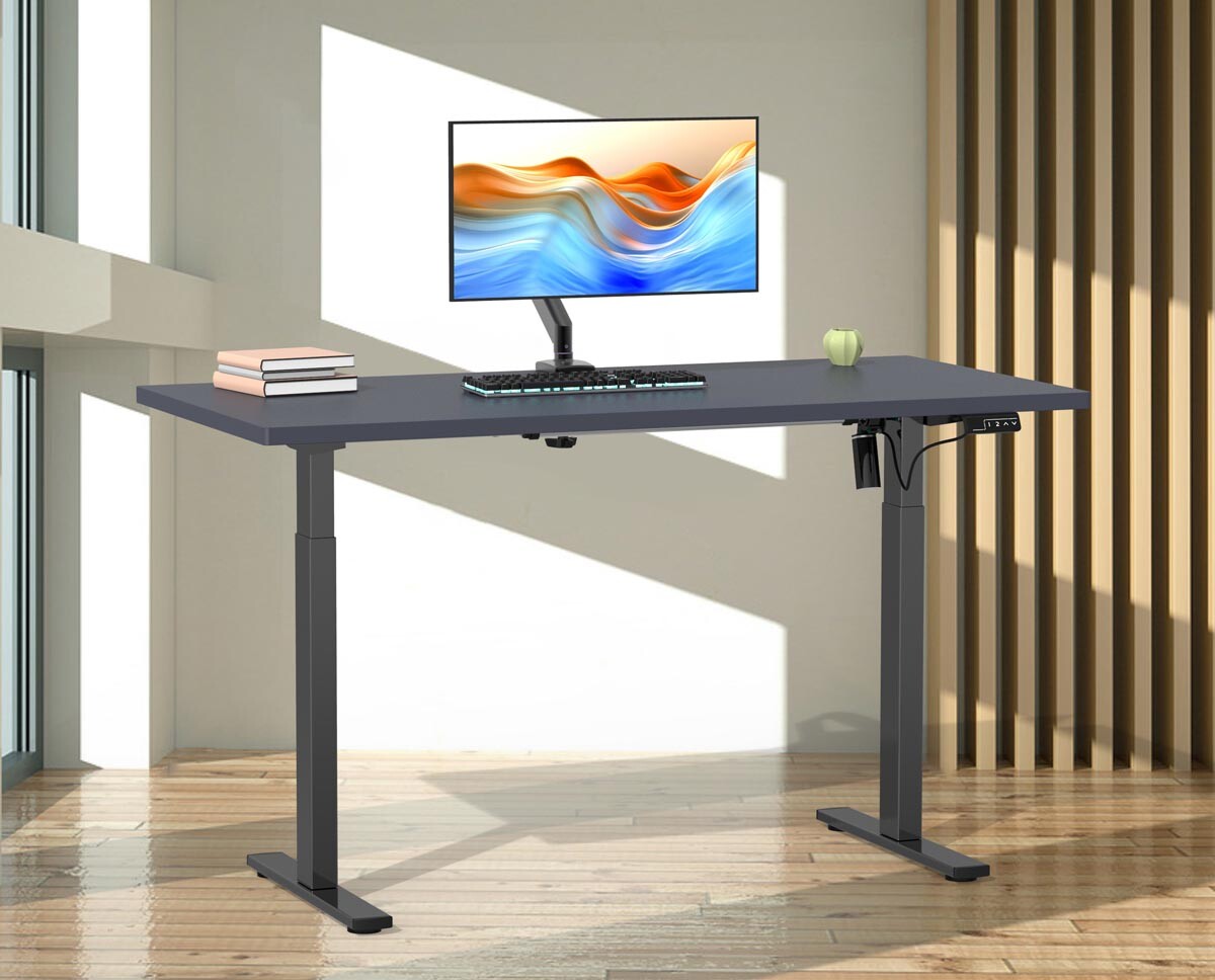 Výškovo nastaviteľný stôl E-Lona 140x50, antracit