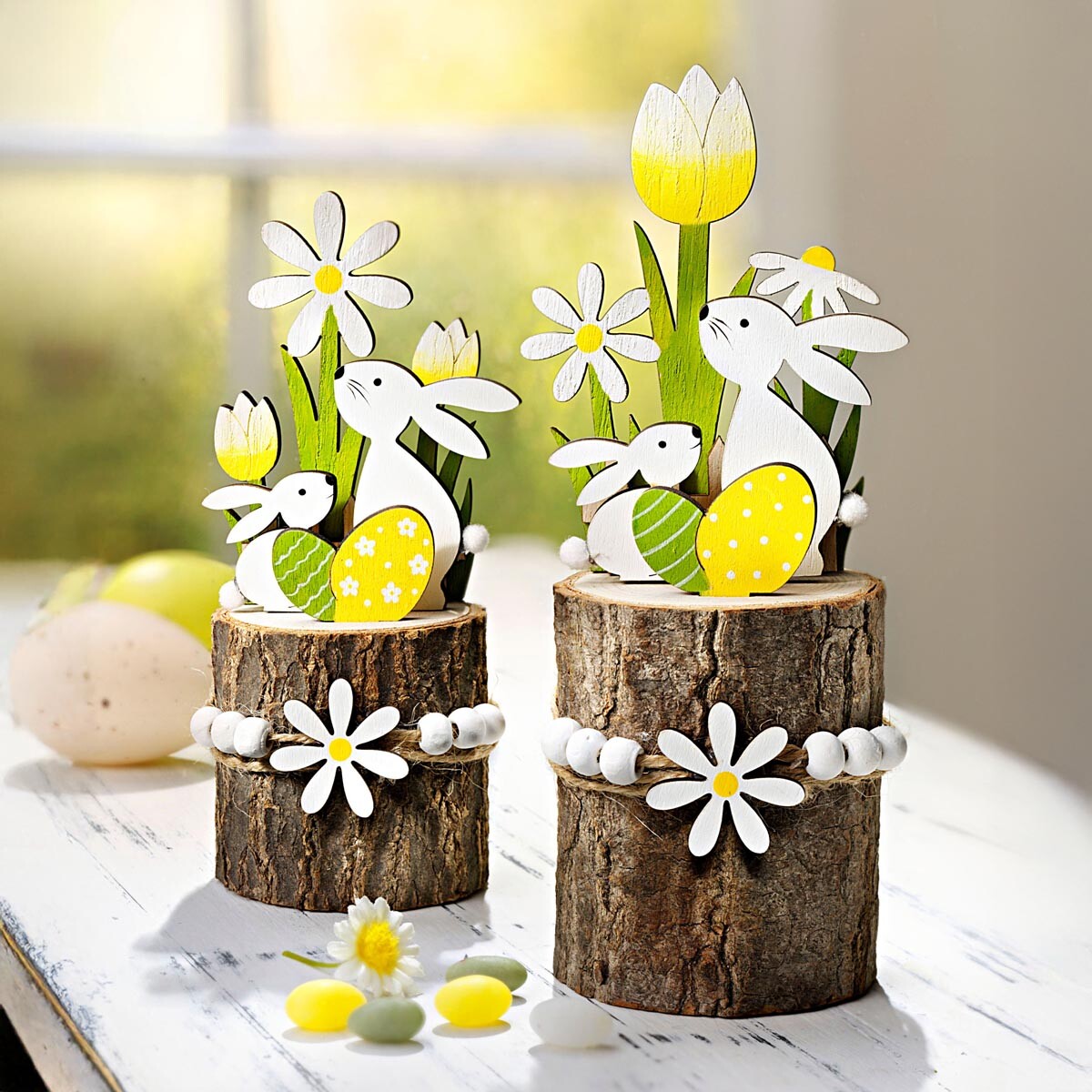 Drevená dekorácia Veľká noc, sada 2 ks