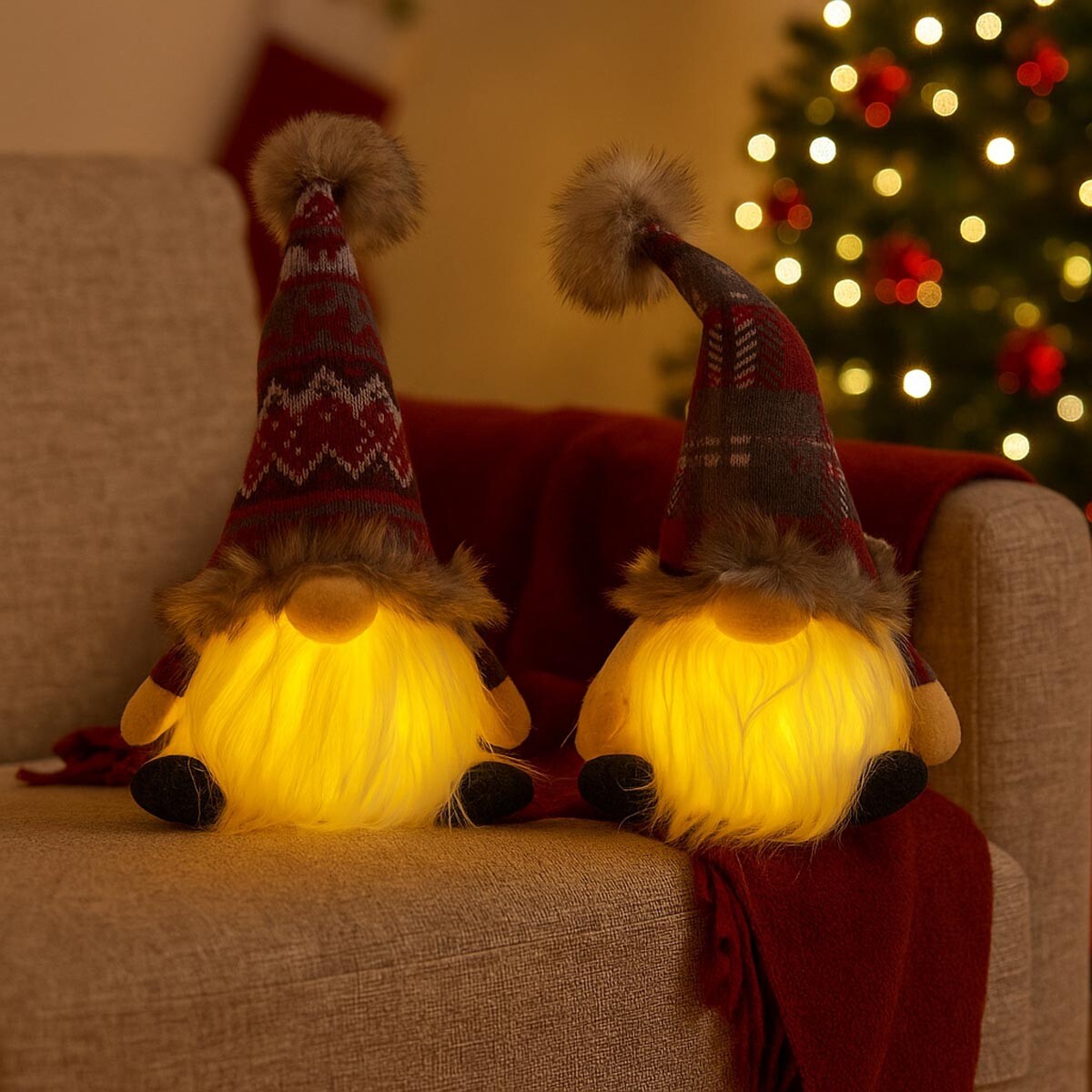 LED vianoční škriatkovia, sada 2 ks