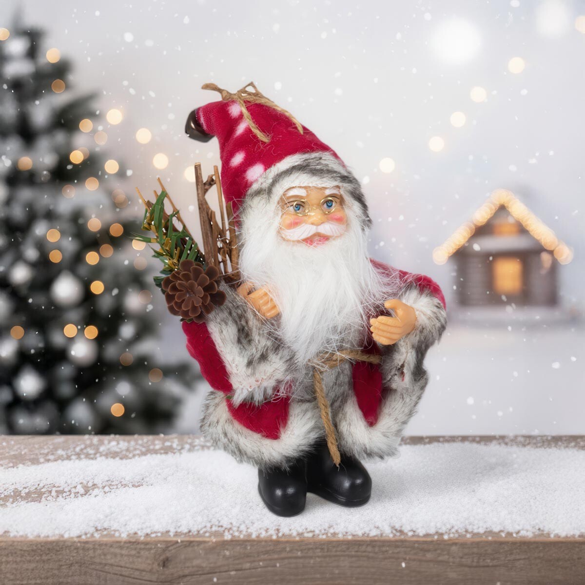 Vianočná ozdoba Santa stojí
