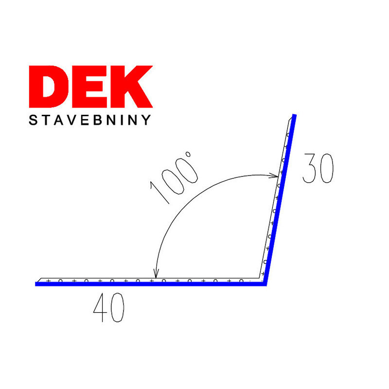 Lišta kútová vnútorná VIPLANYL PVC uhol 100° r.š. 70 mm 30×40 mm