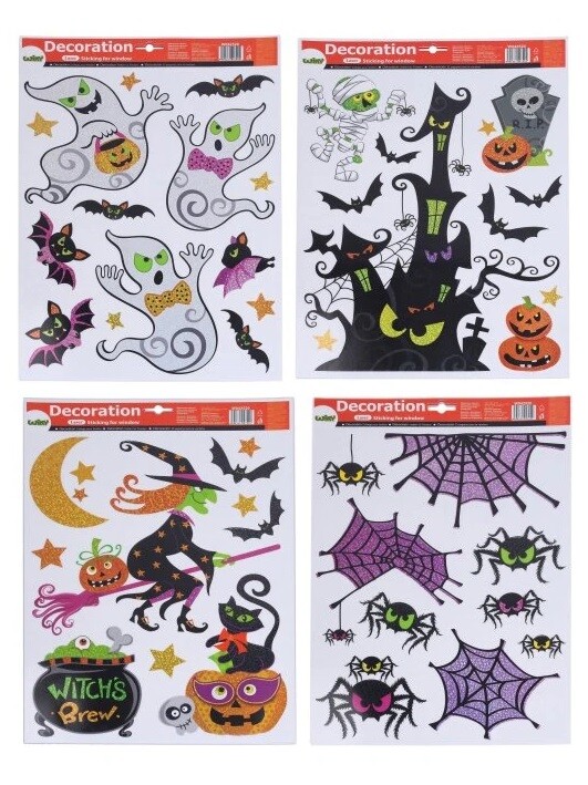 Dekorácia Halloween na okno MIX 41x29cm - náhodný