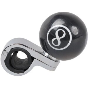 Guľa na volant - čierna s bielym nápisom