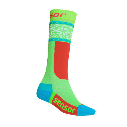 SENSOR PONOŽKY Thermosnow NORWAY detská zelená / biela Veľkosť: 1/2 8592837057804