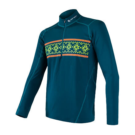 SENSOR THERMO pánske tričko dl.rukáv zip zafír / vzor Veľkosť: M 8592837058016