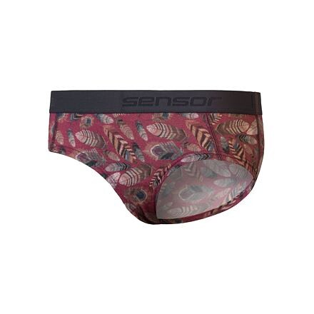 SENSOR MERINO IMPRESS dámske nohavičky lilla / feather Veľkosť: S 8592837075303