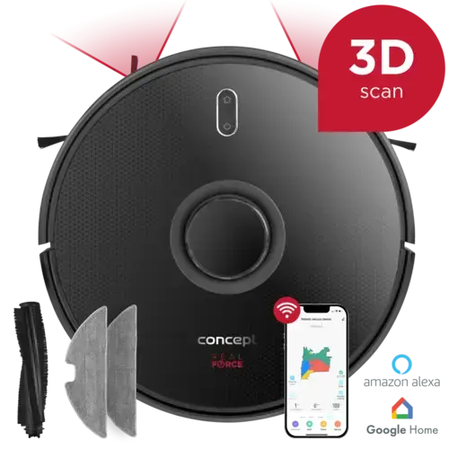 CONCEPT Robotický vysávač s mopom 2v1 REAL FORCE Laser 3D VR3400