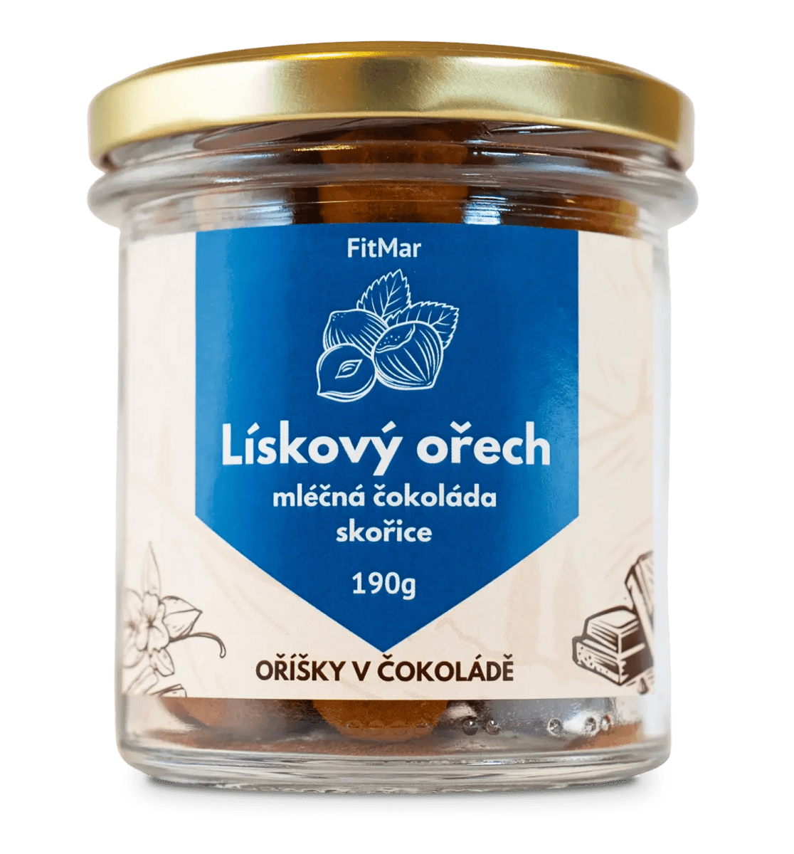 Lieskové orechy v mliečnej čokoláde a škorici