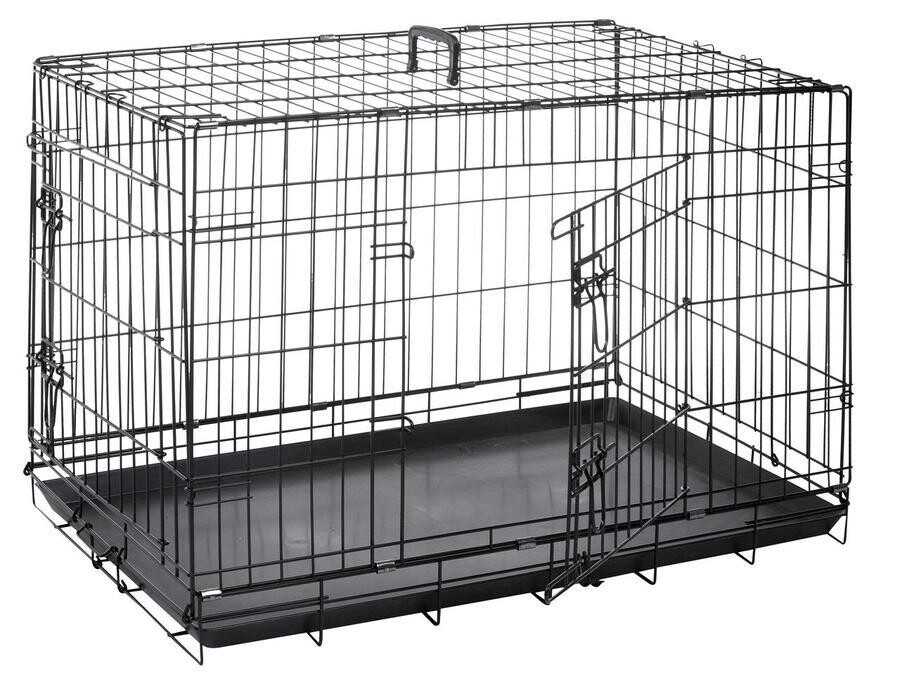 Drátěná klec černá dva vchody 120x76x82cm