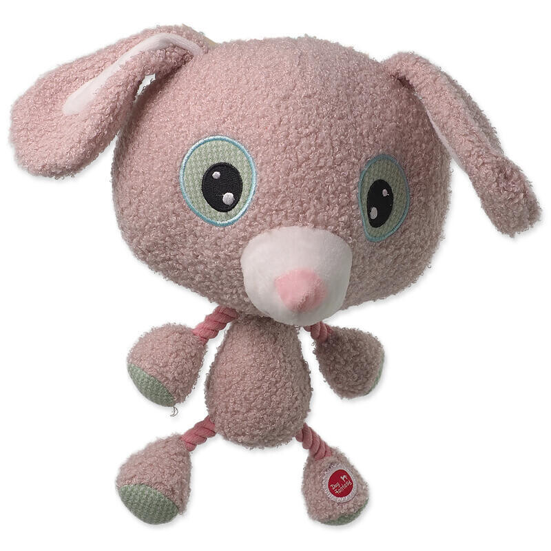 Hračka DOG FANTASY Big head králík plyšový pískací 30 cm