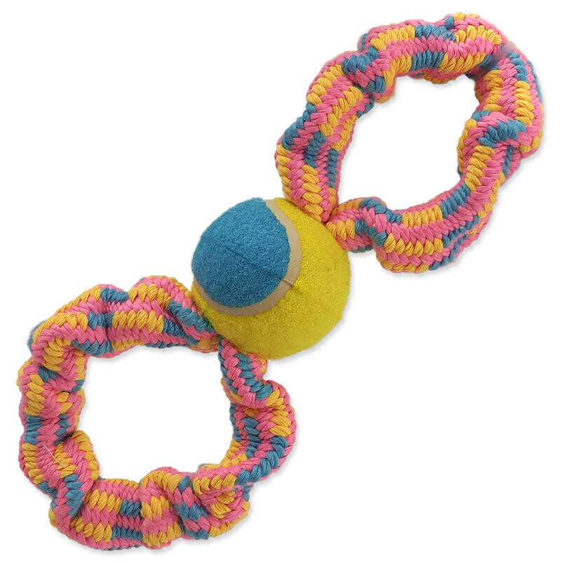 Přetahovadlo DOG FANTASY osmička barevné + tenisák vzor 2 - 27 cm 1 ks