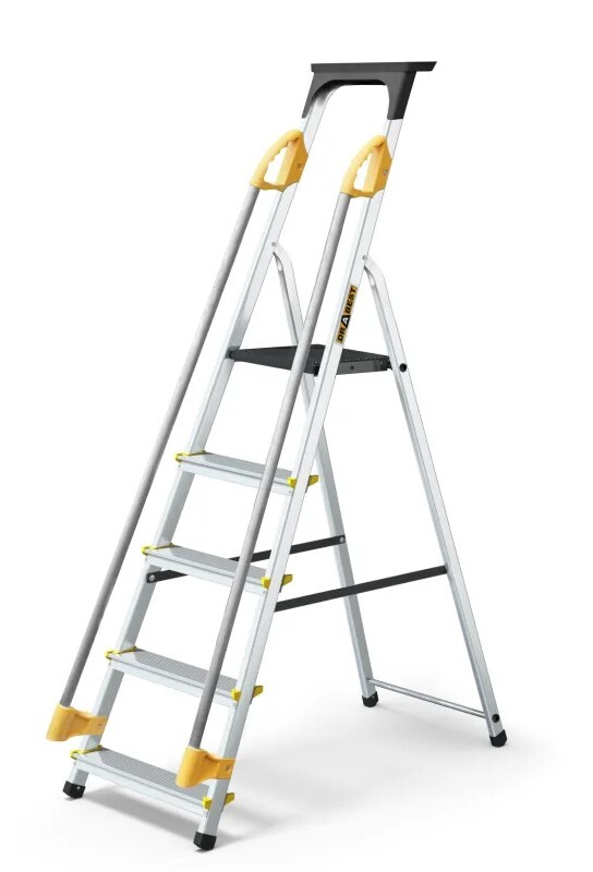 Drabest Hliníkové jednostranné schodíky STEPS - 5 s madlami