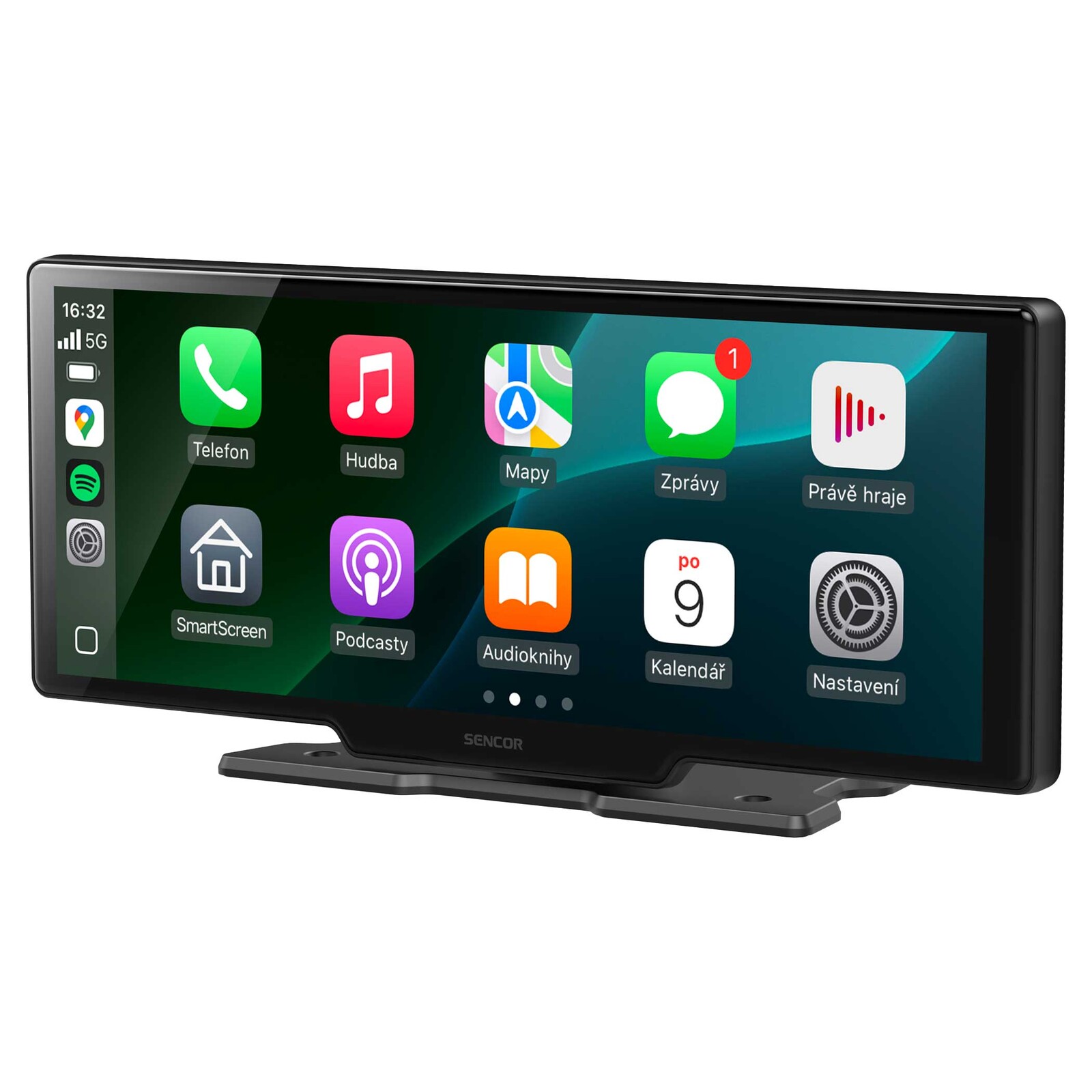 Sencor SCT M1060BWT CarPlay aAndroid Auto displej Bezdrôtové Android Auto a Apple CarPlay, Zrkadlenie obrazovky mobilného telefónu, Bezdrôtový prenos