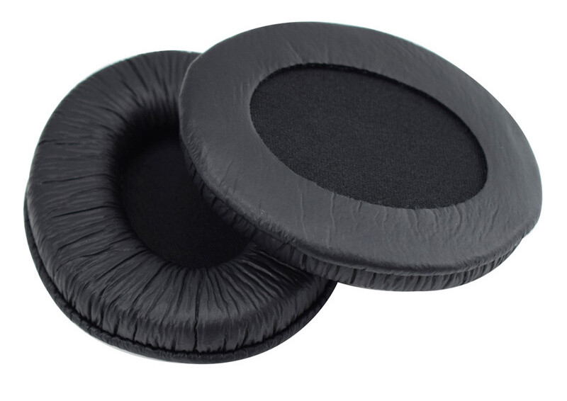 Náhradné náušníky pre slúchadlá Sennheiser HD202, 212, 437, 447, 457, 477, 497 - Čierne, kožené