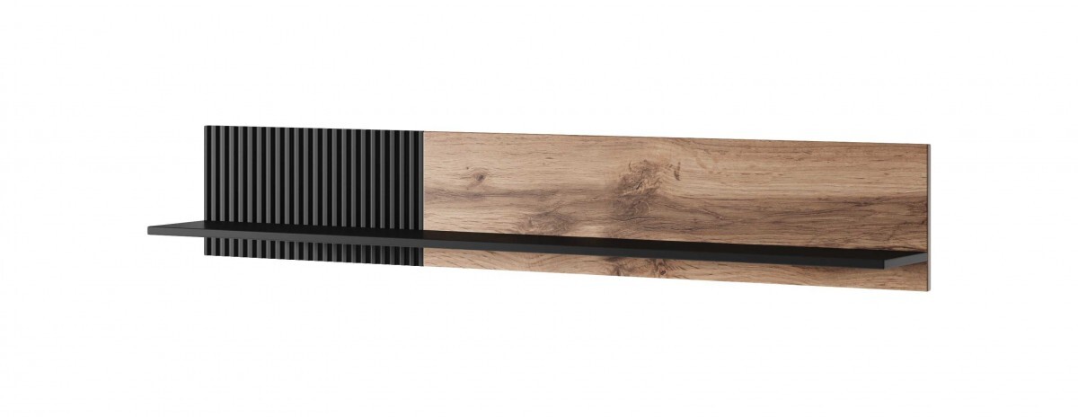 Nástenná polica Rakom dub votive/čierna