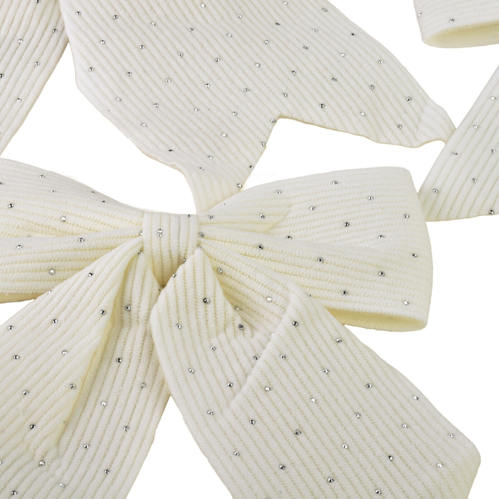 Sada 2 ks vánočních dekorativních mašlí Santa Lila 13,5x14,5 cm bílá