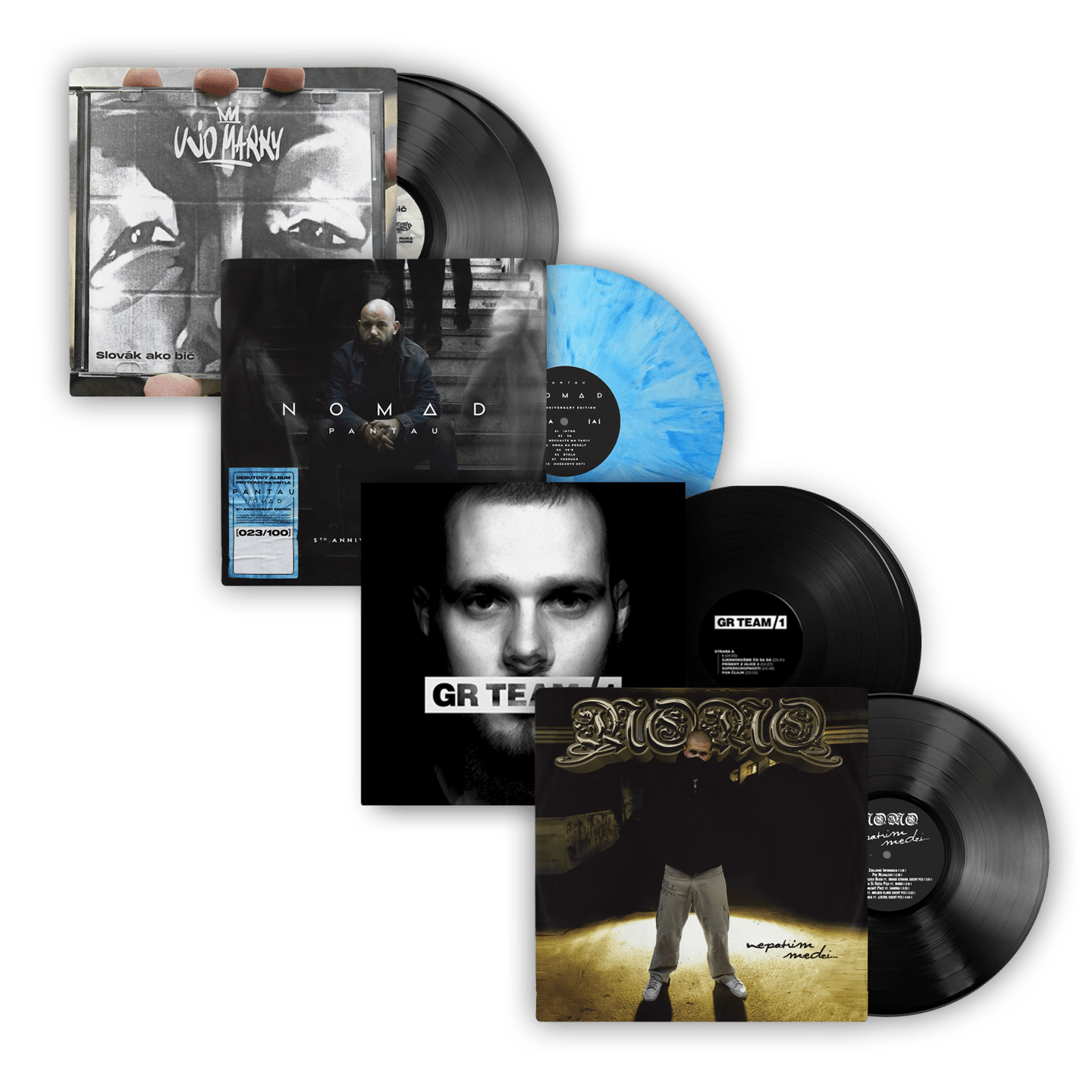Stará Škola Vinyl Pack, Hip Hop LP Pack: Nomad (5th Anniversary Edition) + Slovák Ako Bič + 1 (10th Anniversary Edition) + Nepatrím Medzi..., Balík