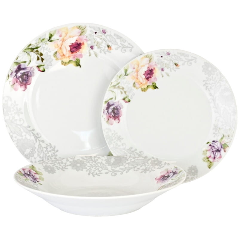VERONI - Sada tanierová WENUS 18ks vzor kvety