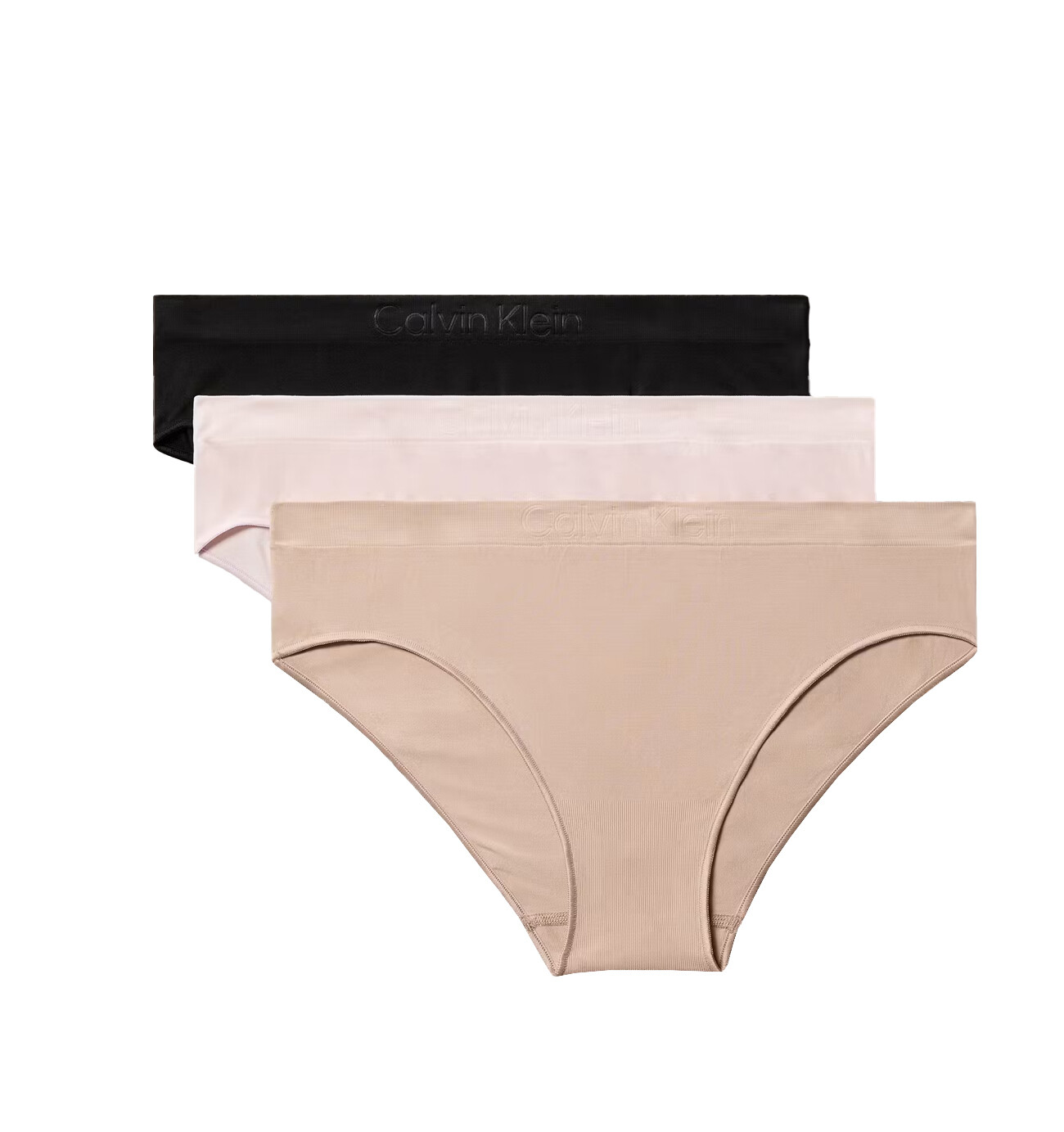 CALVIN KLEIN - nohavičky 3PACK Bonded flex seamless bare tones - limitovaná edícia