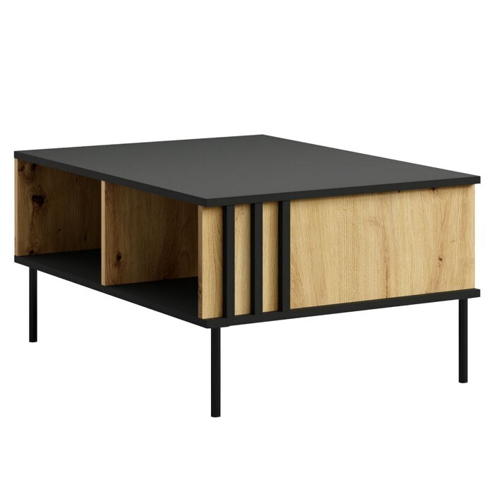 KONDELA Rimina konferenčný stolík čierna onyx / dub artisan