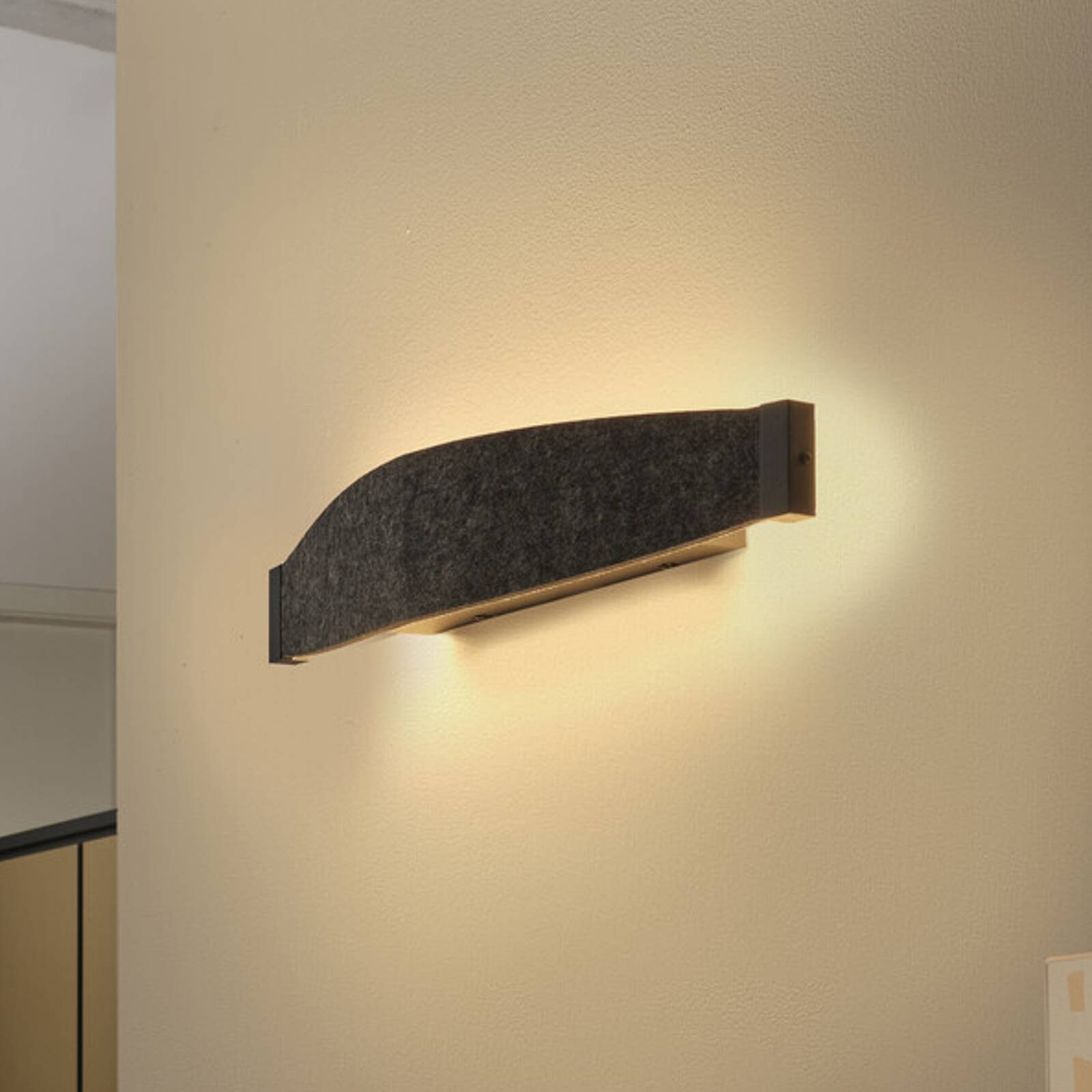 OSRAM LED nástenné svetlo Decor Flat Felt, sivá, plsť, 3 000 K
