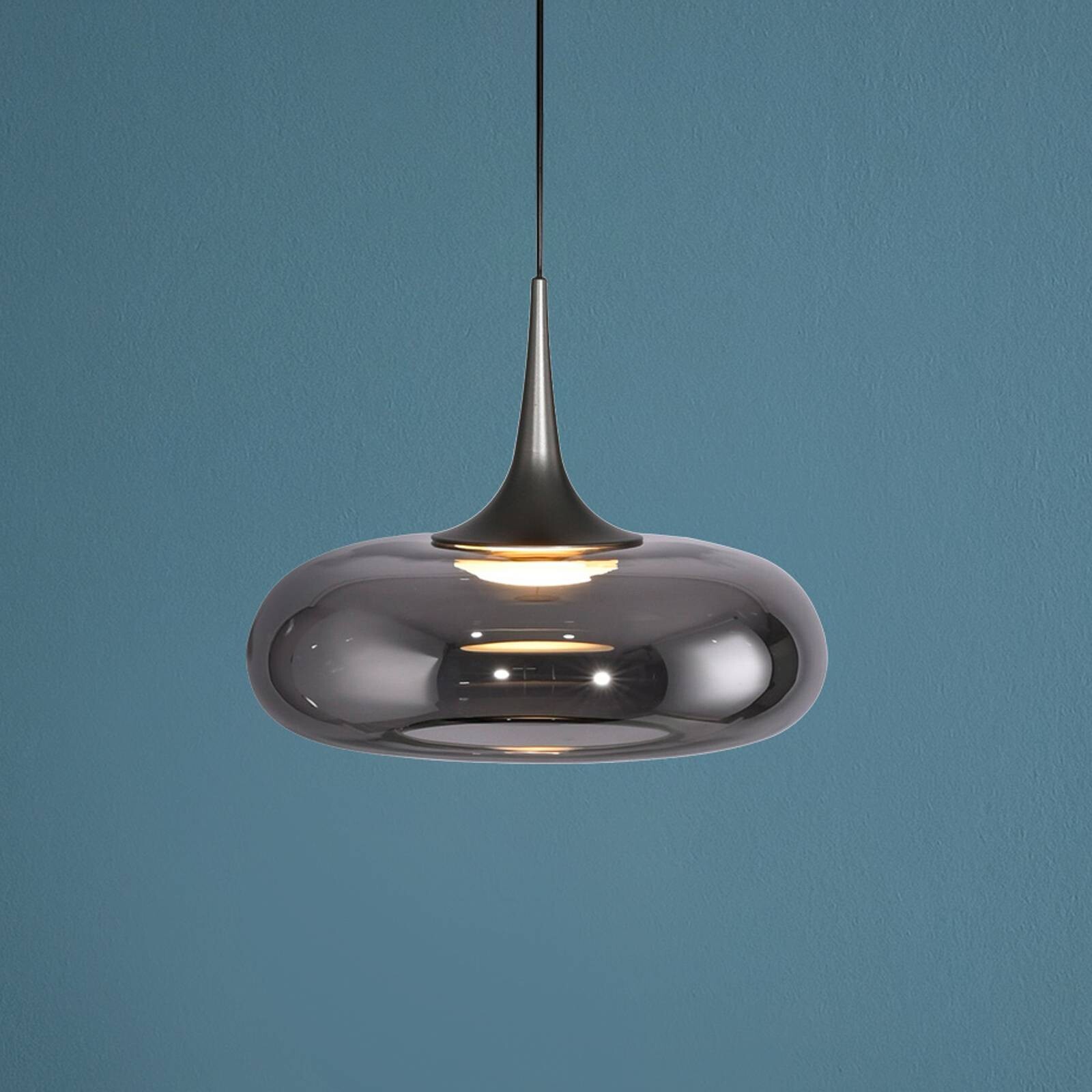 Schöner Wohnen LED závesné svietidlo Posh 1-pl., dymové sklo, 3 000 K