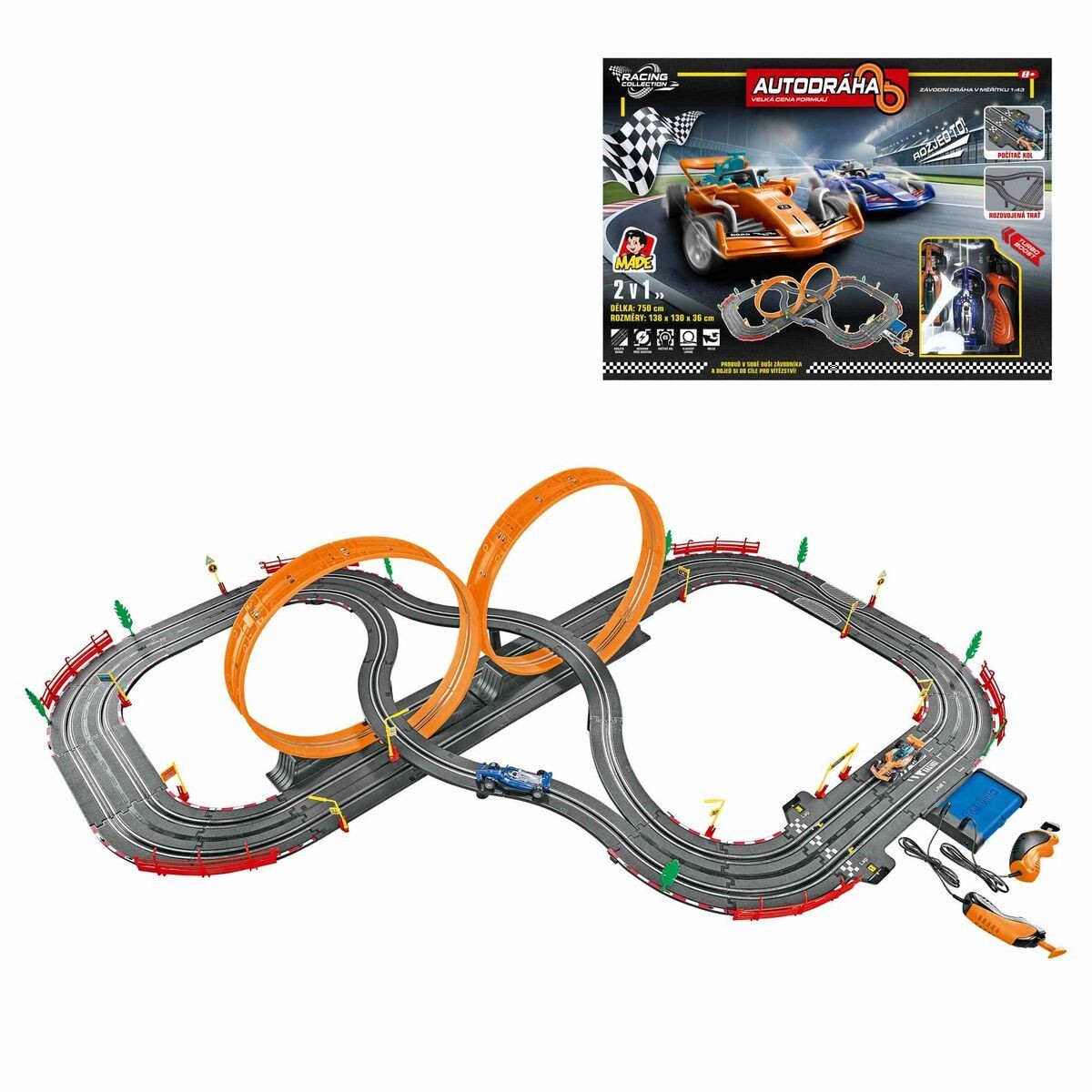 MaDe Autodráha s formulami, 750 cm