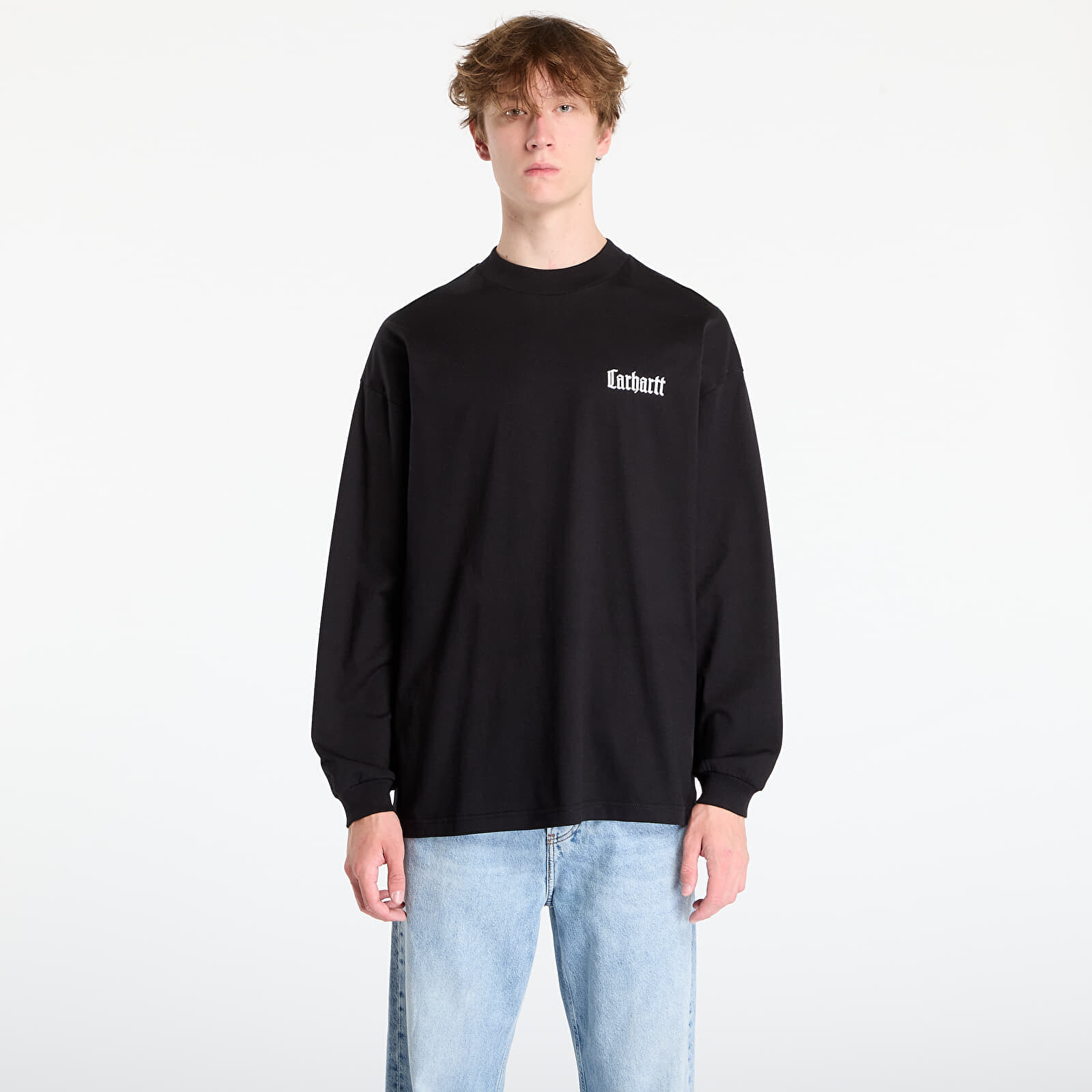 Tričko Carhartt WIP L/S Schooling Mockneck T-Shirt UNISEX Black/ Wax L