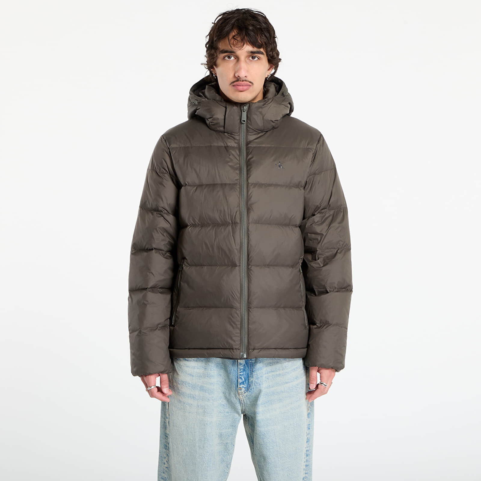 Bunda Calvin Klein Jeans Ls Nylon Zip Off Hooded Jacket Grey XL