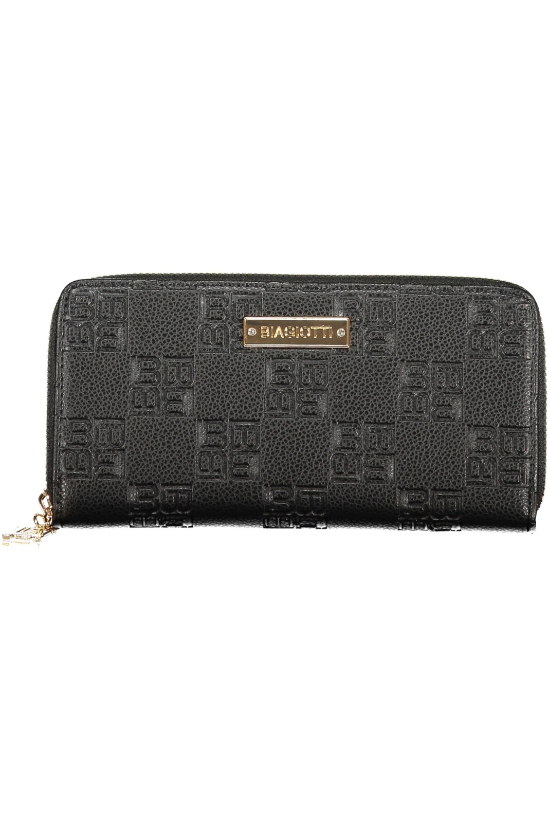 Čierna peňaženka s reliéfnym vzorom