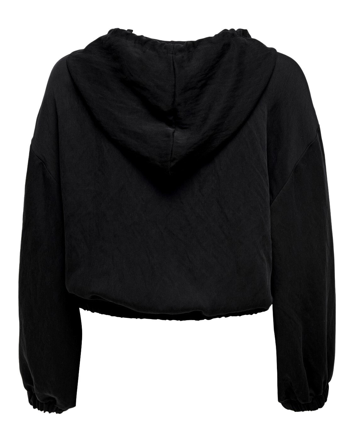 Čierna crop mikina s kapucňou