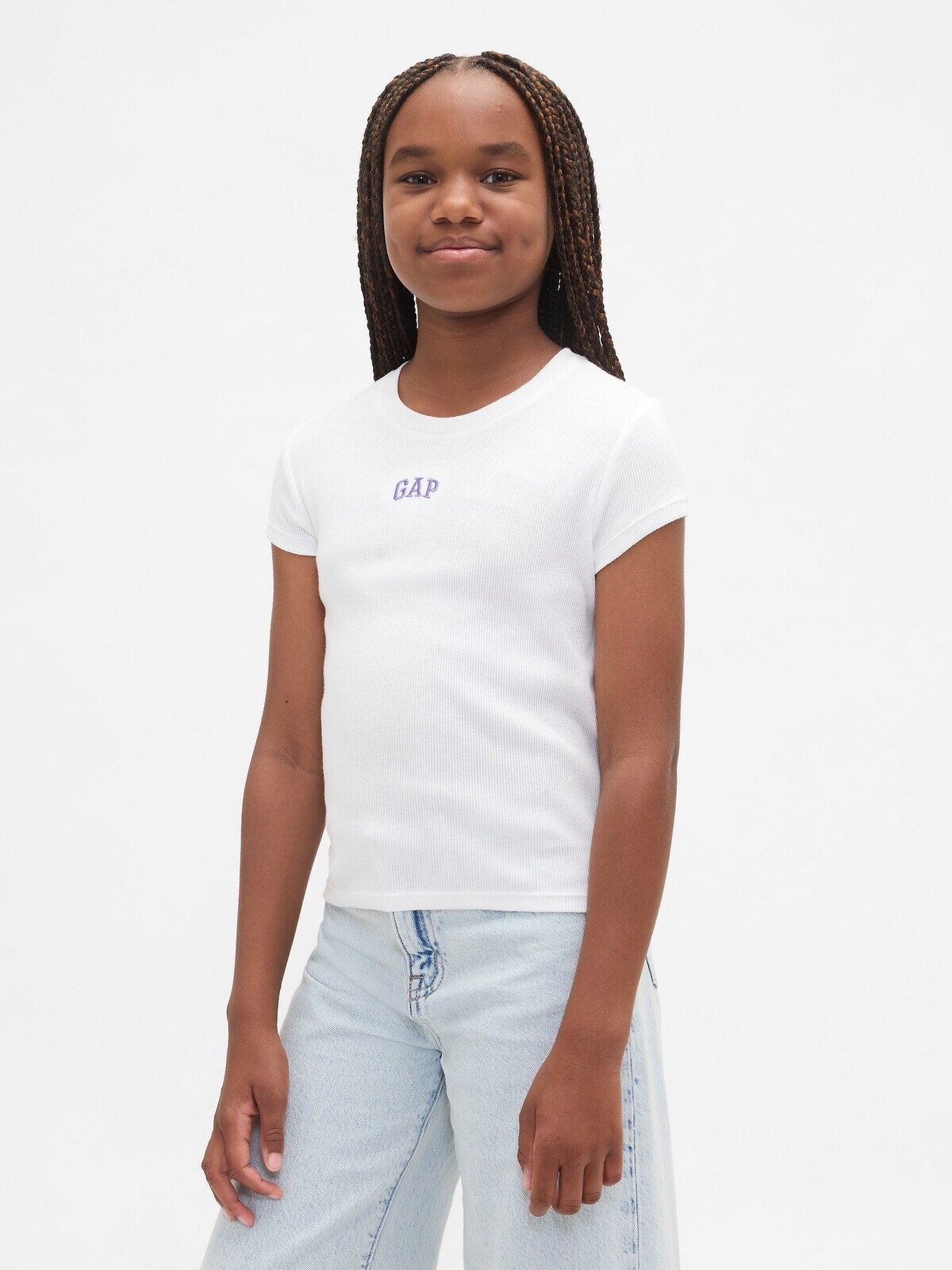 GAP Children's Ribbed T-Shirt with Logo - Girls