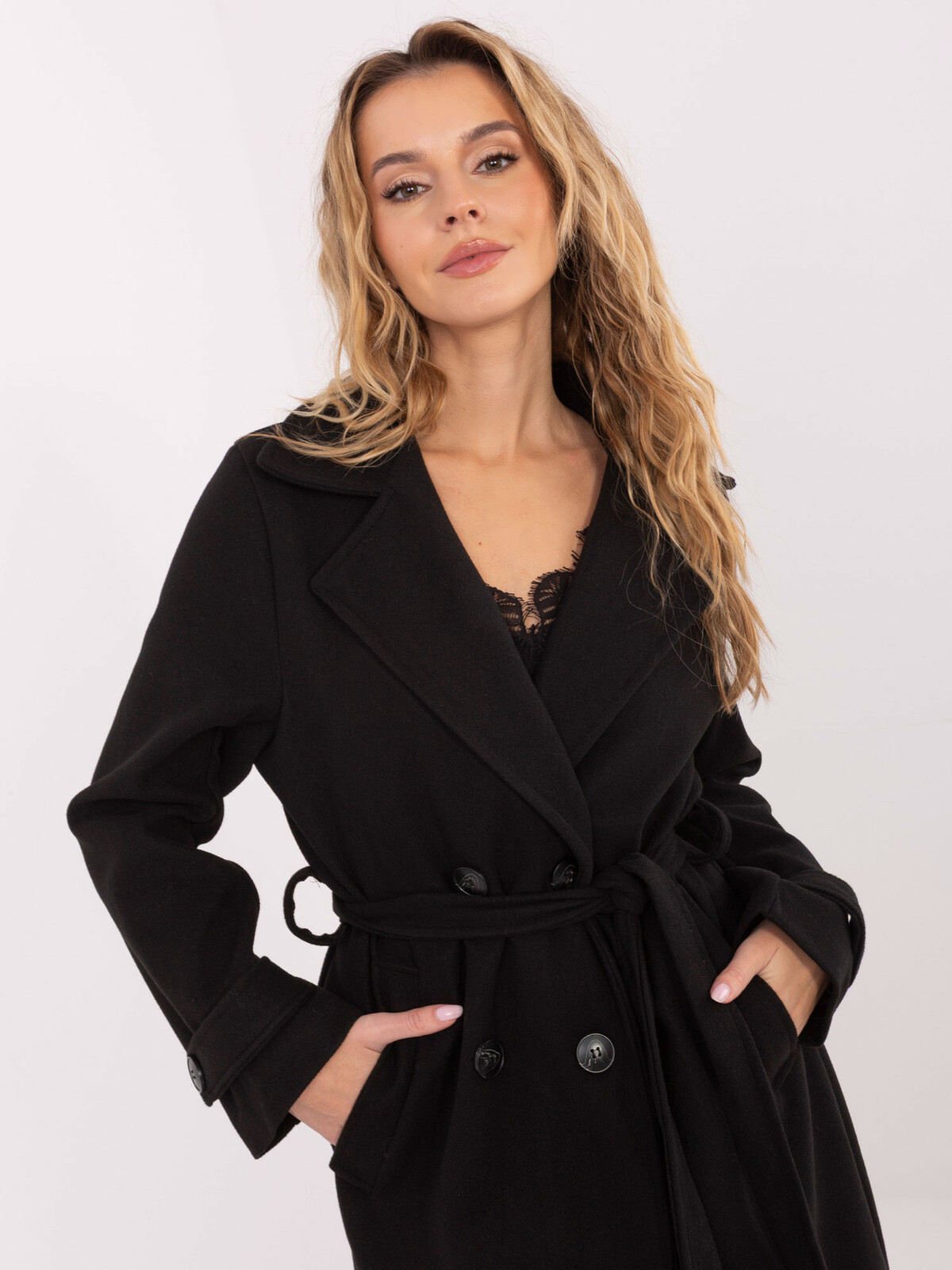 Dámsky čierny trenčkot