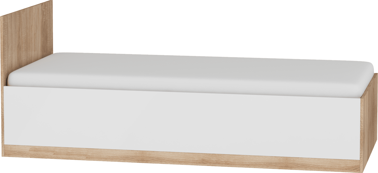 ArtCross Jednolôžková posteľ MAXIMUS MXS-19 | 90 x 200 cm Farba: Dub sonoma svetlý / biely lesk