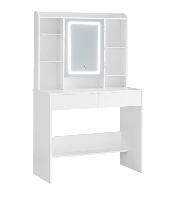 Chomik Toaletný stolík ELENA s LED osvetlením | biela