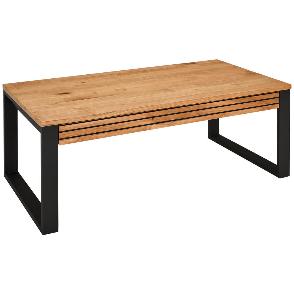 MID.YOU KONFERENČNÝ STOLÍK, prírodná farba, čierna, drevo, kov, 115/60/42 cm