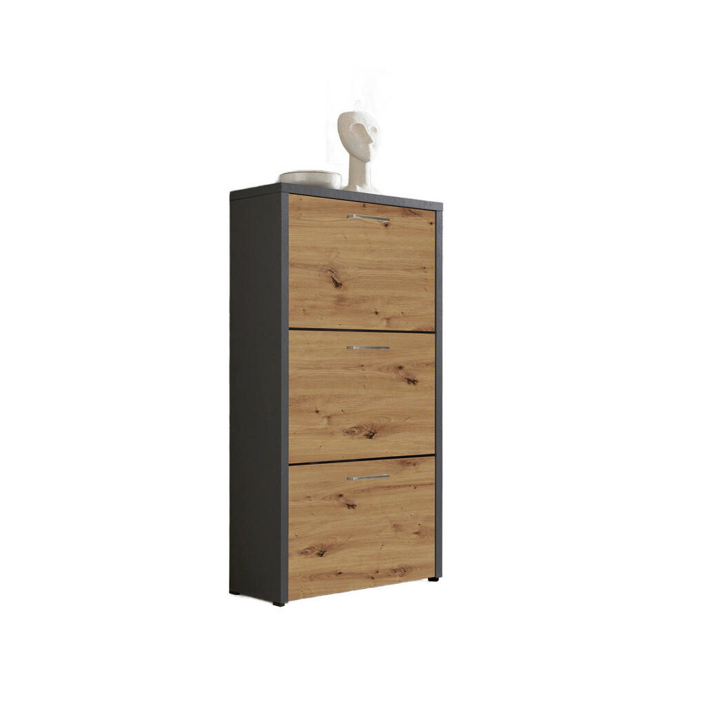 MID.YOU VÝKLOPNÁ SKRINKA NA TOPÁNKY, antracitová, dub artisan, 61/115/25 cm