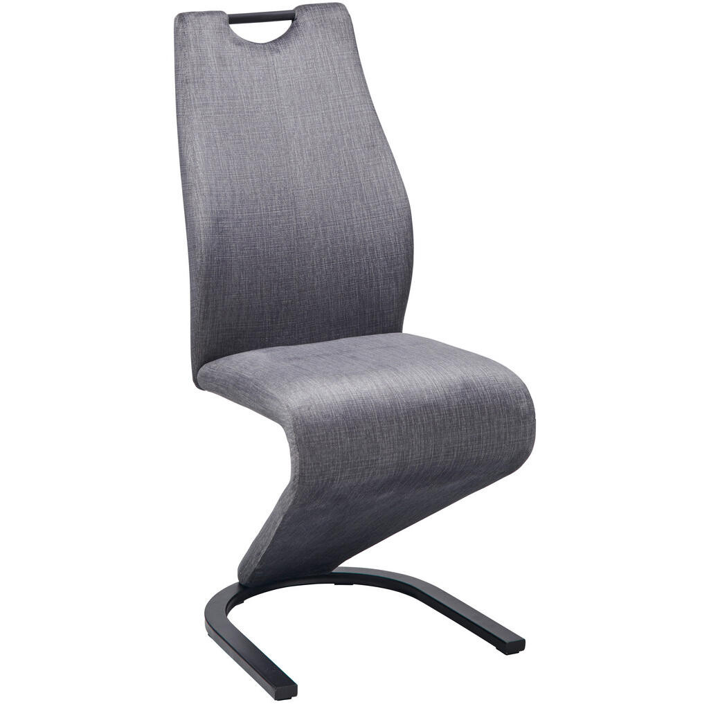 MID.YOU STOLIČKA S PRUŽNÝM PODNOŽÍM, tkaná textília, sivá, čierna