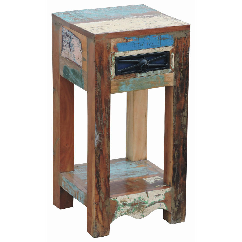 Landscape PRÍRUČNÝ STOLÍK, staré drevo, viacfarebná