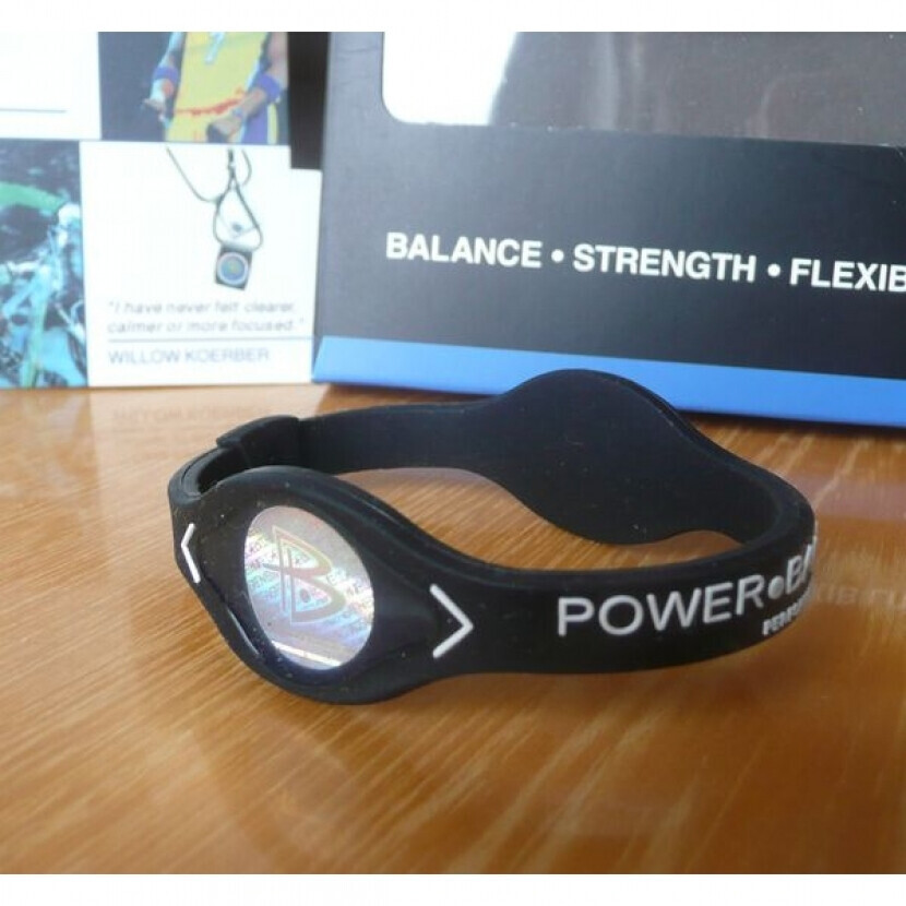 Balančný náramok s hologramom Power Balance - čierny-biely, XS