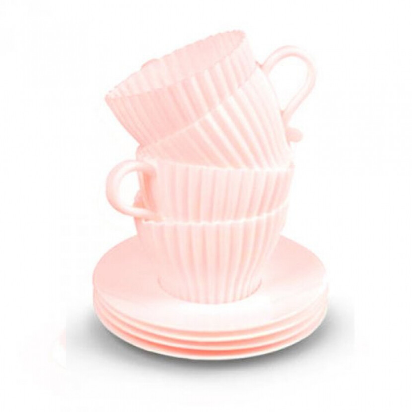 Formy na cupcakes Čaj o piatej 4 ks - ružové