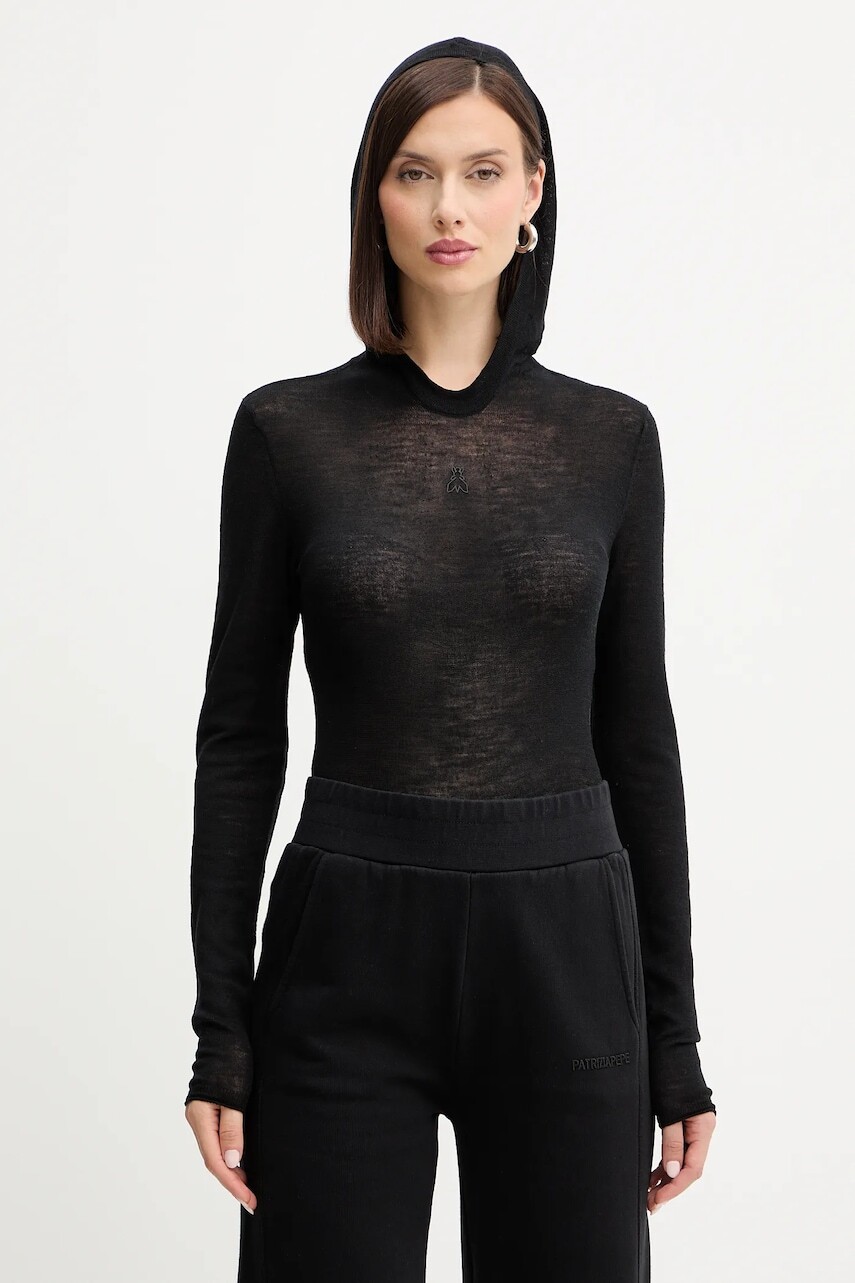 Vlnené body Patrizia Pepe čierna farba, ľahké, 2K0349 K034