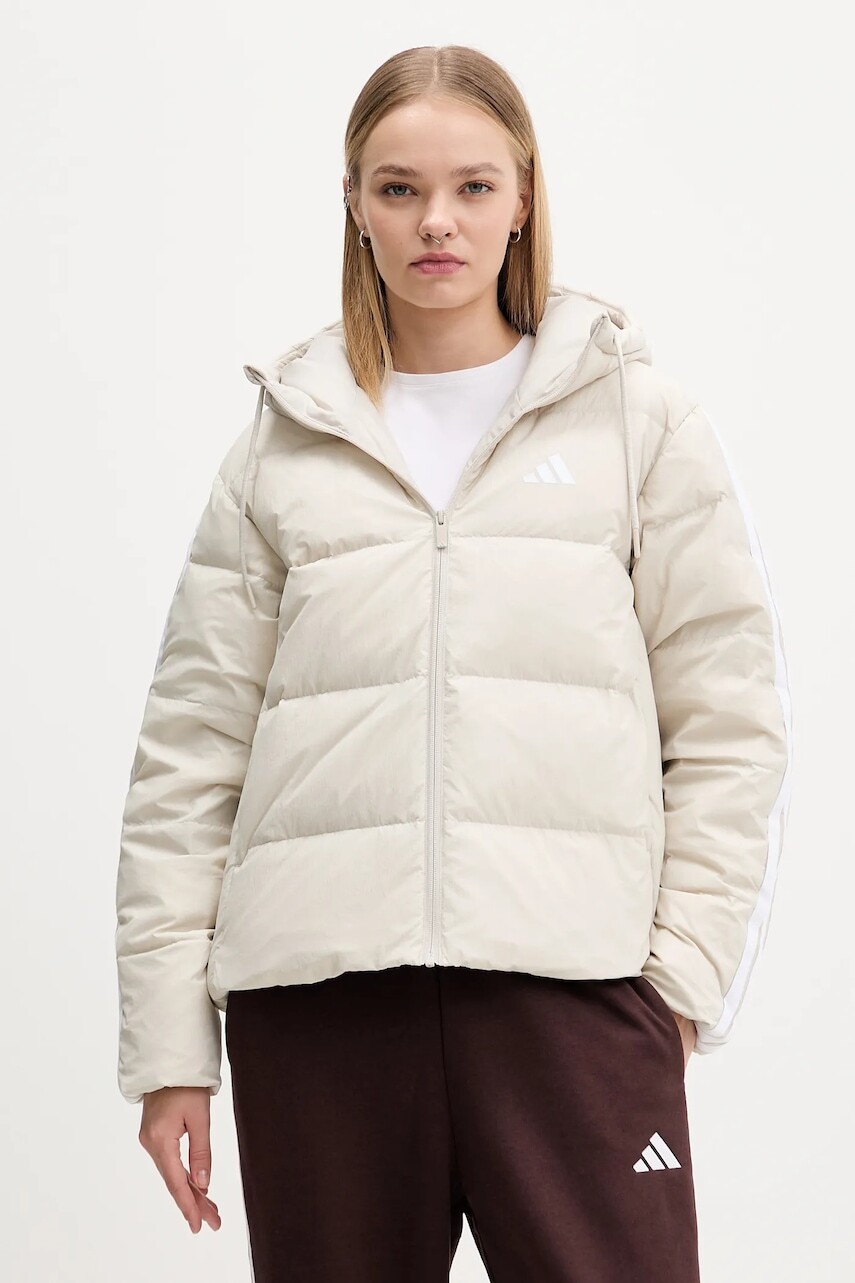 Páperová bunda adidas Essentials Climawarm béžová farba, zimná, JM4107