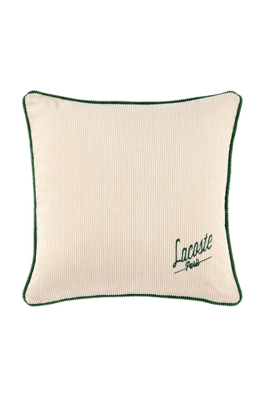 Bavlnená obliečka na vankúš Lacoste L VELVET Ivoire 45 x 45 cm béžová farba