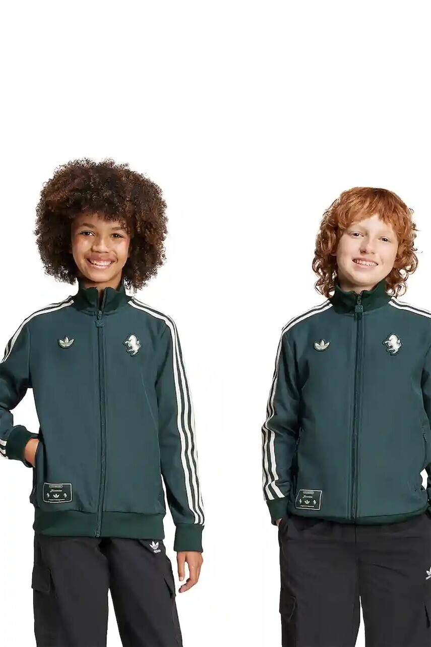Detská mikina adidas Performance JUVENTUS zelená farba, s nášivkou, JM9450
