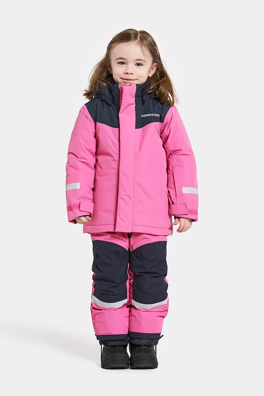 Detská bunda a nohavice Didriksons SKARE KIDS SET ružová farba, 504342