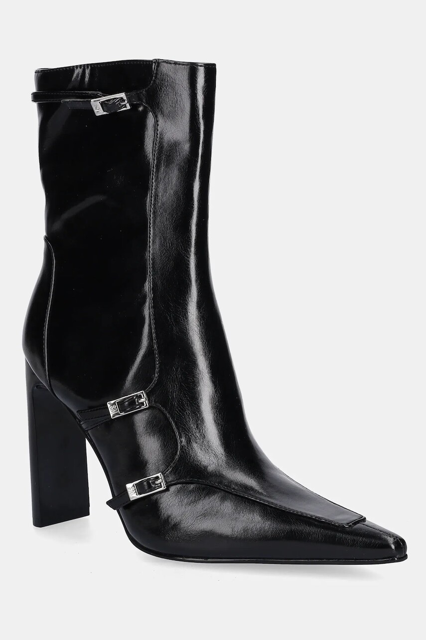 Členkové topánky Steve Madden Fastened čierna farba, na podpätku, 11004818