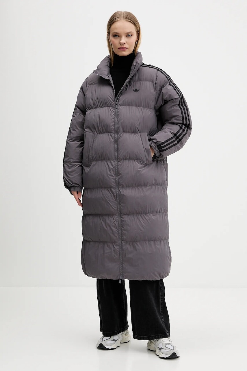 Bunda adidas Originals Long Puffer fialová farba, zimná, JX2952