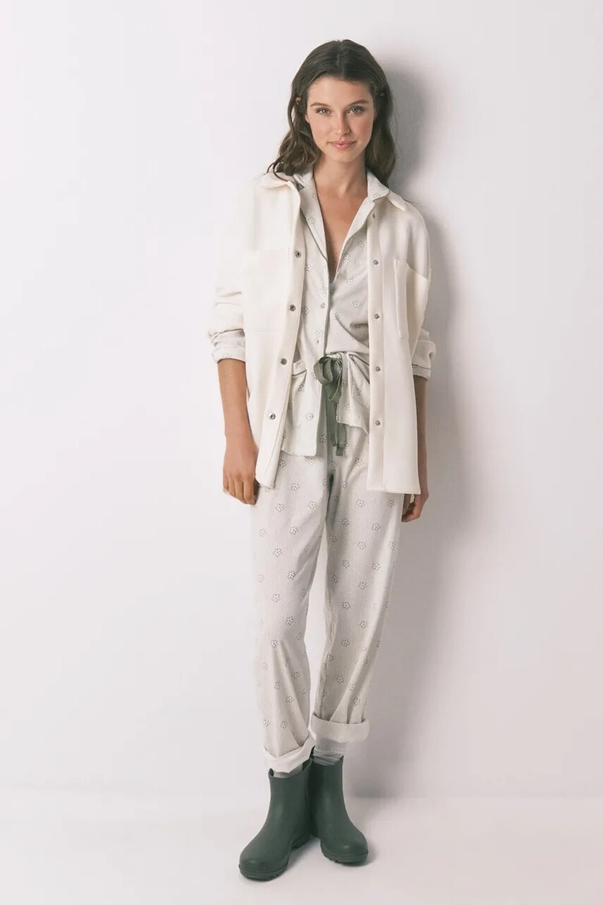 Bavlnené pyžamo women'secret Snoopy biela farba, bavlnené, 3132127