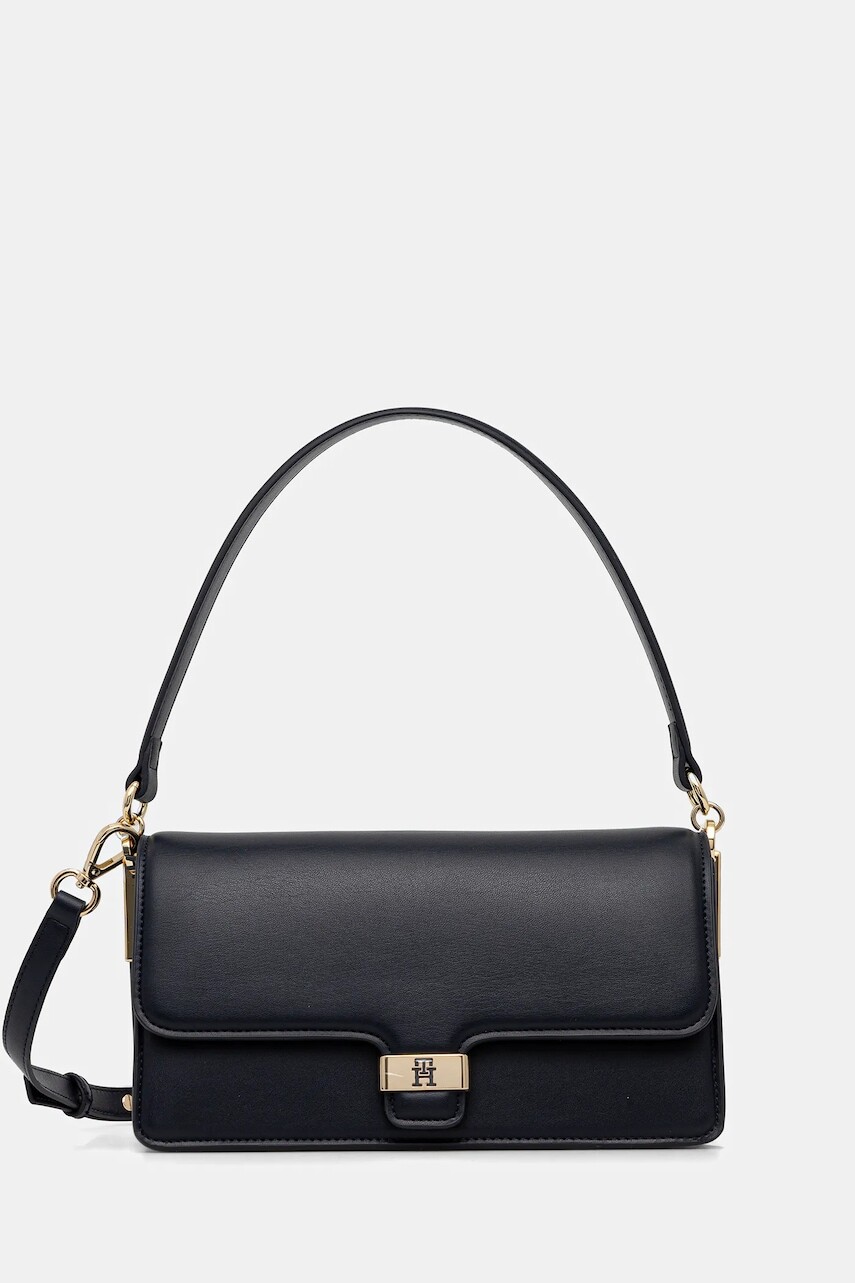 Kabelka Tommy Hilfiger tmavomodrá farba, AW0AW18029